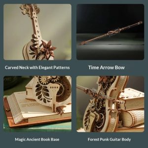 Mechanical Violin Steampunk Wooden Music Box - DIY 3D Puzzle Kit
