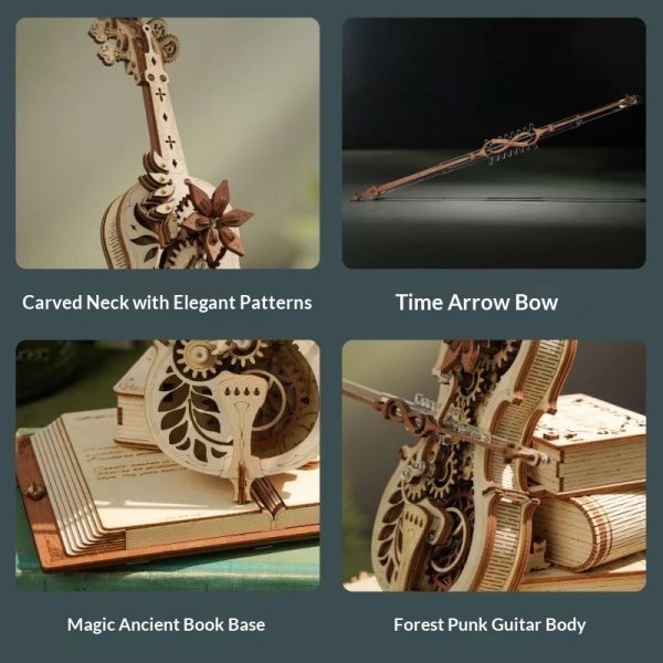 Mechanical Violin Steampunk Wooden Music Box - DIY 3D Puzzle Kit
