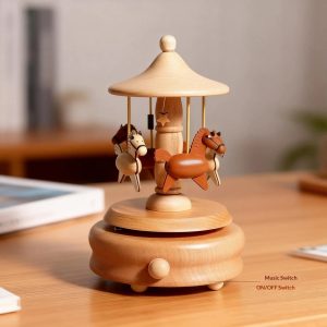 1-1 Wooden Carousel Music Box