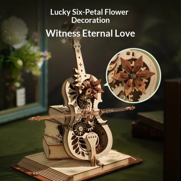 Mechanical Violin Steampunk Wooden Music Box - DIY 3D Puzzle Kit