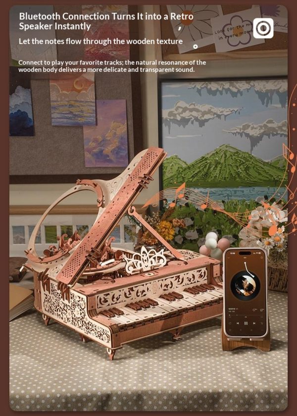 Ornate Grand Piano Music Box DIY Decor Gift
