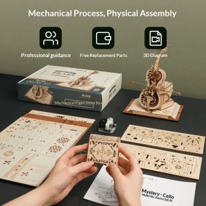 Mechanical Violin Steampunk Wooden Music Box - DIY 3D Puzzle Kit