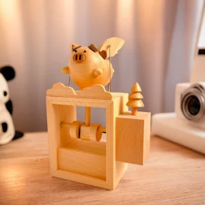 主图1 Cute Flying Pig Kinetic Automaton
