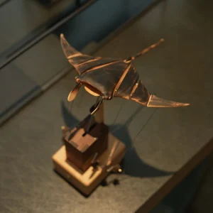 wooden manta ray automaton