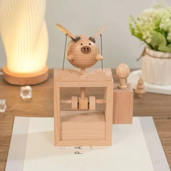 主图2 Cute Flying Pig Kinetic Automaton