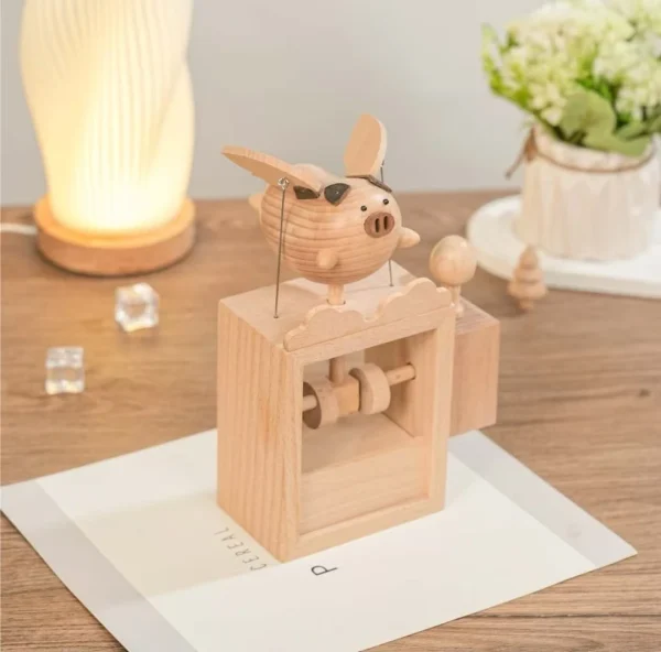 主图3 Cute Flying Pig Kinetic Automaton