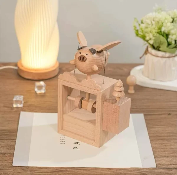 主图4 Cute Flying Pig Kinetic Automaton