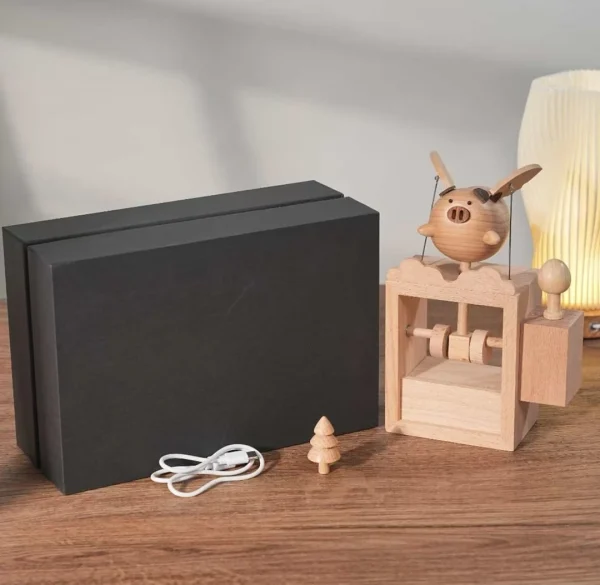主图5 Cute Flying Pig Kinetic Automaton